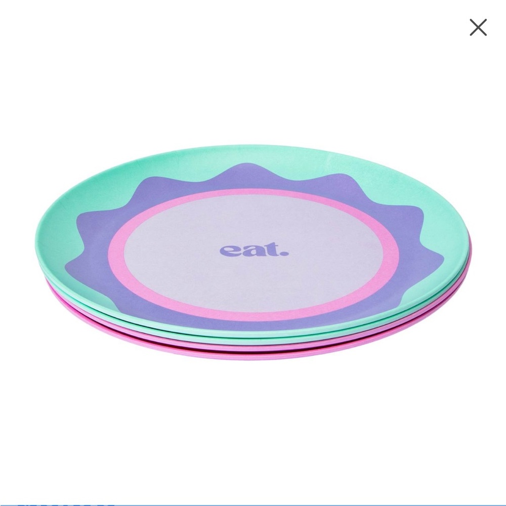 Colorful Plate Set with 'Eat' Design - Picture 11 of 13